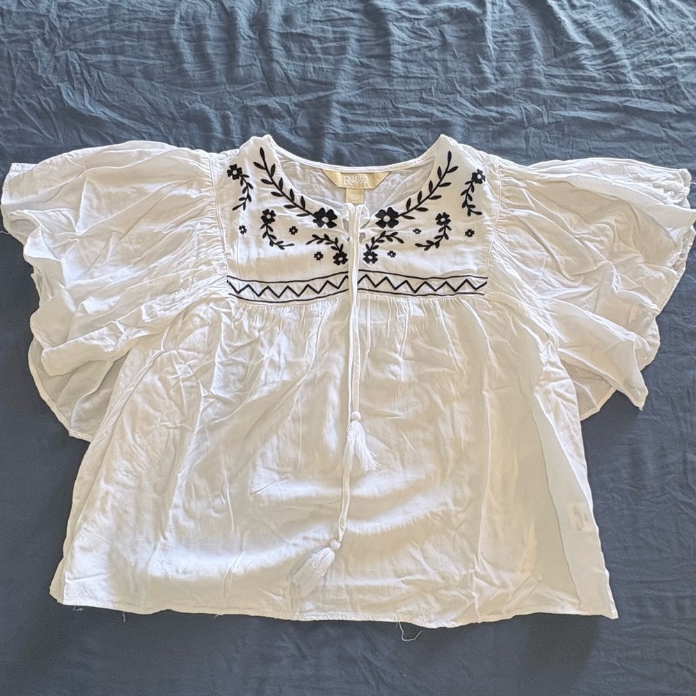 Embroidered White Blouse